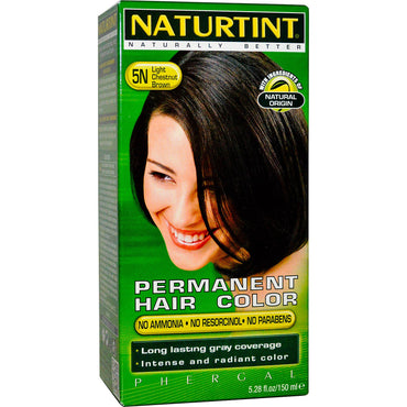 Naturtint, Permanente Haarfarbe, 5N Hellkastanienbraun, 5,28 fl oz (150 ml)
