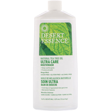 Desert Essence Ultra Care Rince-bouche Méga Menthe 16 fl oz (473 ml)
