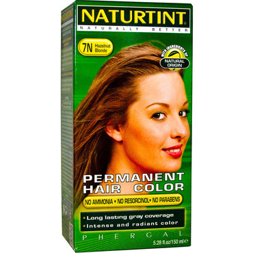Naturtint, Tinte permanente para el cabello, Rubio avellana 7N, 150 ml (5,28 oz. líq.)