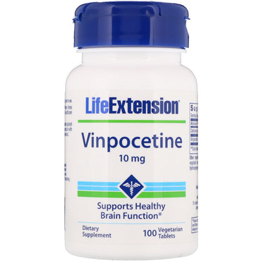 Life Extension, Vinpocétine, 10 mg, 100 comprimés végétariens