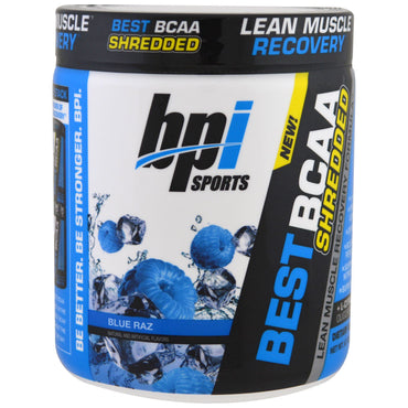 BPI Sports, Best BCAA Shredded, fórmula para recuperación muscular magra, Blue Raz, 9,7 oz (275 g)