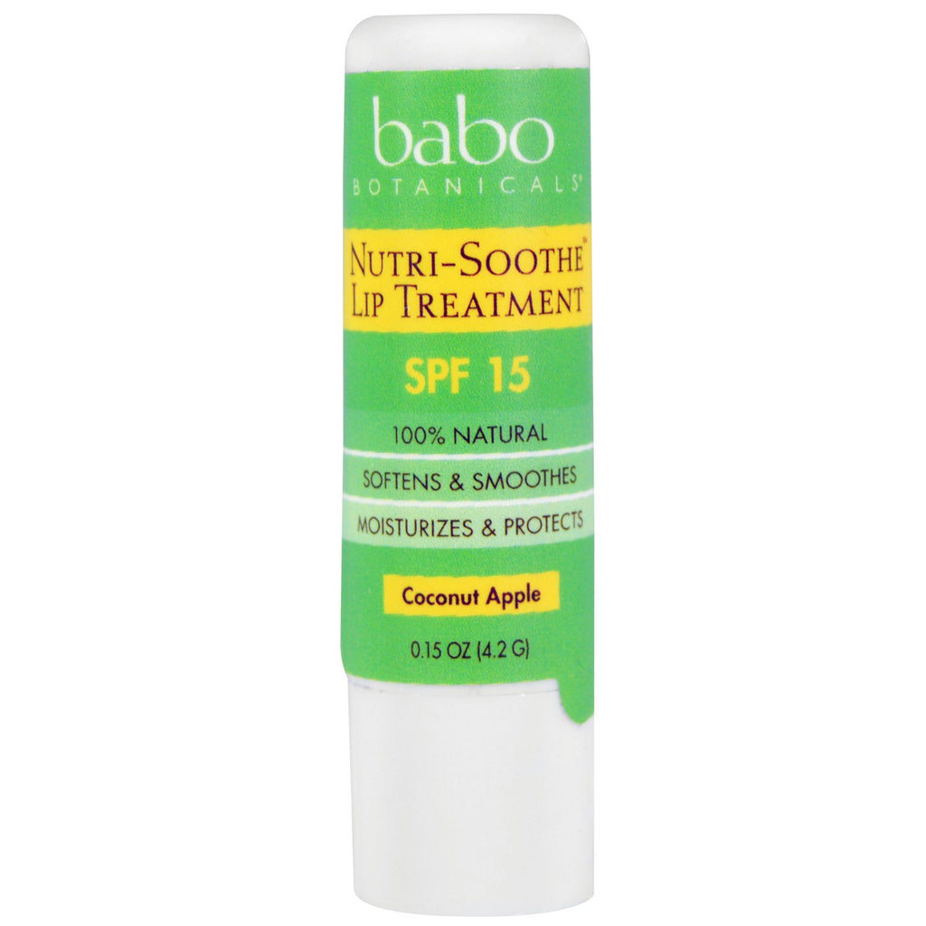Babo Botanicals, Nutri-Soothe Lip Treatment, SPF 15, Kokosappel, 0,15 oz (4,2 g)