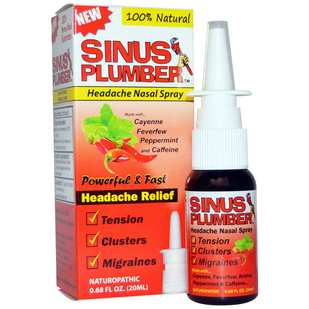 Greensations, Sinus Plumber, aerosol nasal para el dolor de cabeza, 0,68 onzas líquidas