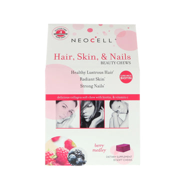 Neocell Hair Skin &amp; Nails Beauty Chews Berry Medley 30 friandises à mâcher douces