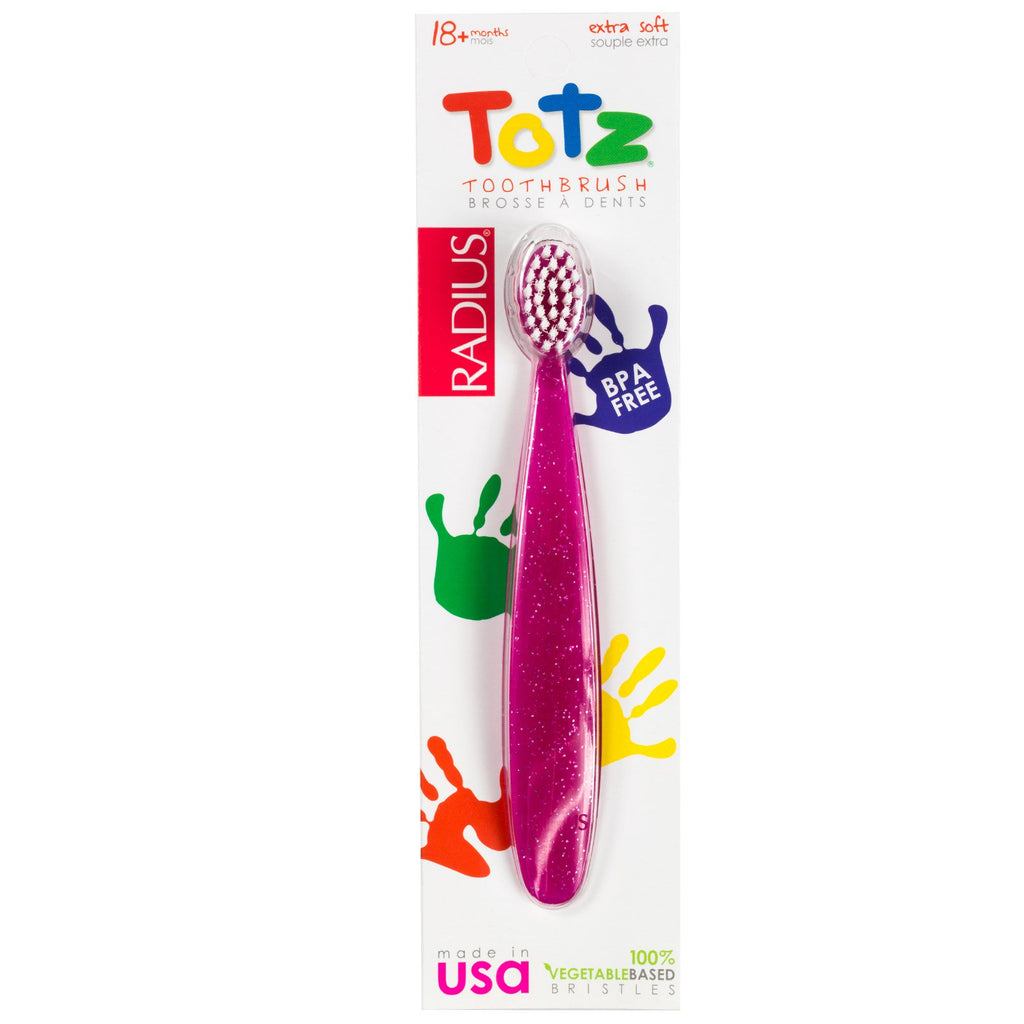 RADIUS, Totz Toothbrush, 18 + Months, Extra Soft, Pink Sparkle