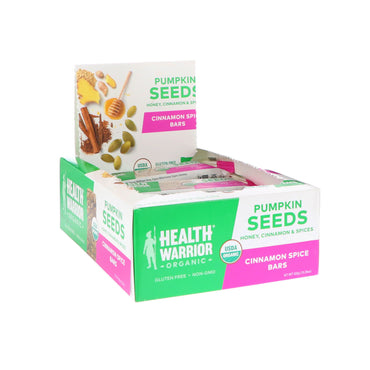 Health Warrior, Inc., Pumpkin Seeds, Cinnamon Spice, 12 Bars, 15.24 oz (432 g)