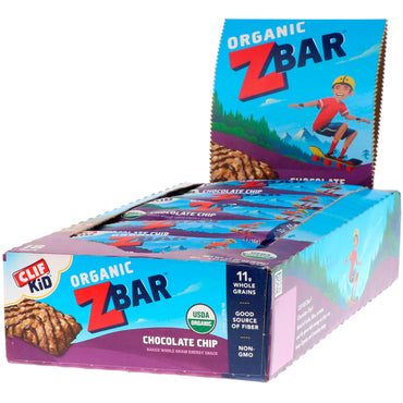 Clif Bar Clif Kid Z Bar Chocolate Chip 18 Barras 1,27 onças (36 g) Cada