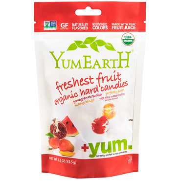 YumEarth, caramelos duros, fruta más fresca, 3,3 oz (93,5 g)