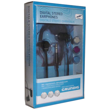 Grundig Digital Stereo-øretelefon, fladt kabel m/3 hætter
