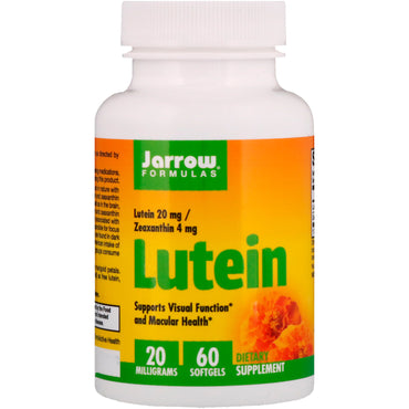 Jarrow Formulas, luteína, 20 mg, 60 cápsulas blandas