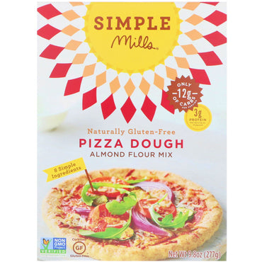 Simple Mills, Naturally Gluten-Free, Almond Flour Mix, Pizza Dough, 9.8 oz (277 g)