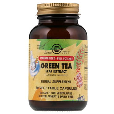 Solgar, extracto de hoja de té verde, 60 cápsulas vegetales