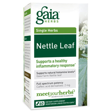 Gaia Herbs, hoja de ortiga, 60 fitocápsulas líquidas vegetales