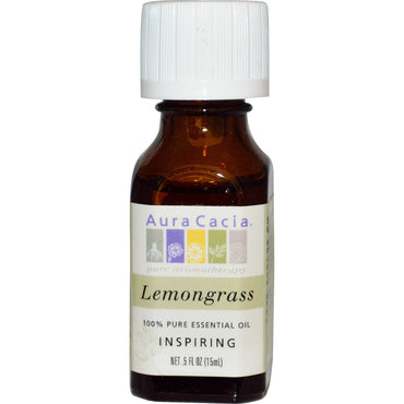 Aura Cacia, 100% Pure Essential Oil, Lemongrass, Inspiring, .5 fl oz (15 ml)