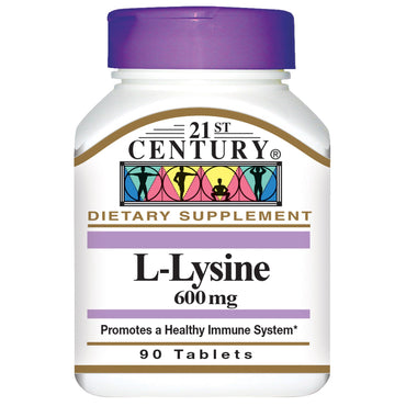21st Century, L-Lysine, 600 mg, 90 tabletter