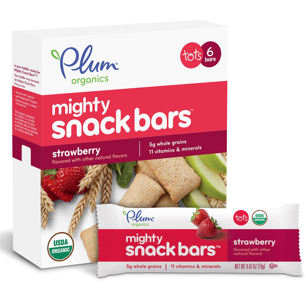 Plum s Tots Mighty Snack Bars Strawberry 6 Bars 0.67 oz (19 g) Each