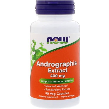 Now Foods, Andrographis Extract, 400 mg, 90 Veg-kapsler