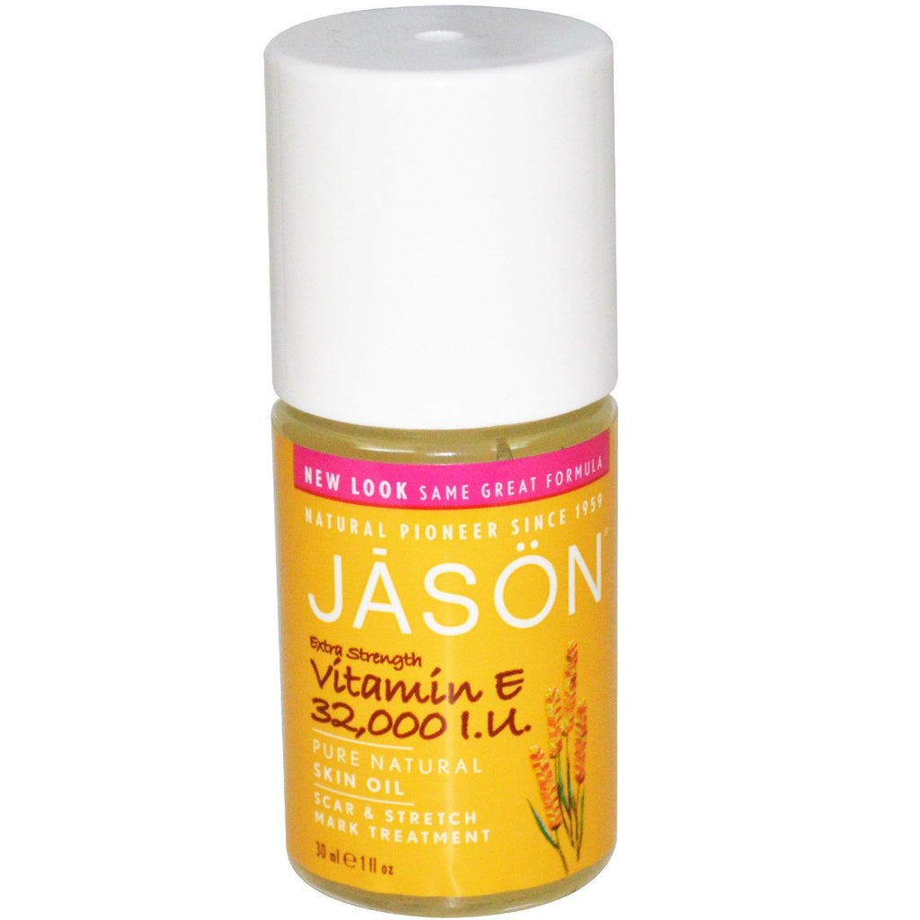 Óleo para pele com vitamina E extra forte Jason Natural 32.000 UI 30 ml (1 fl oz)