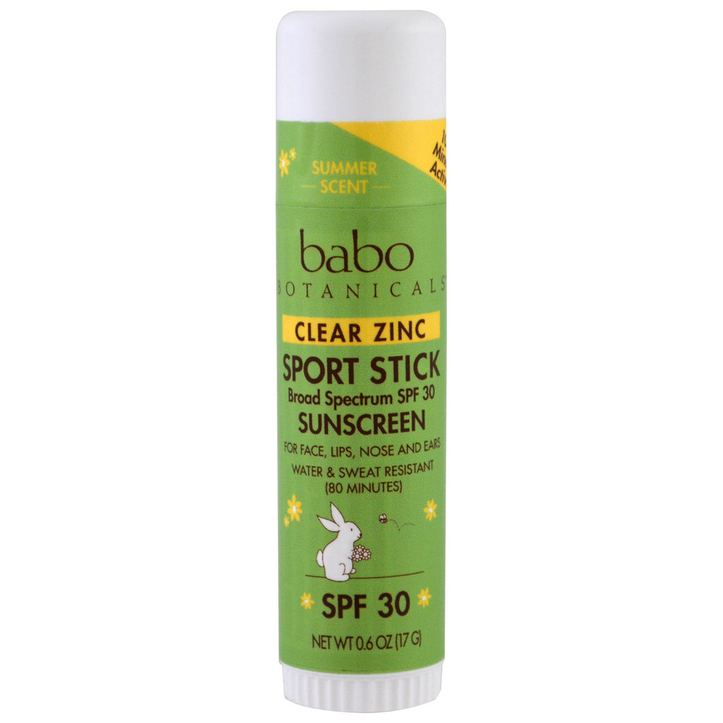 Babo Botanicals Clear Zinc Sunscreen Sport Stick SPF 30 0,6 oz (17 g)