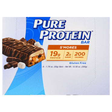 Barra Pure Protein S'mores 6 barras de 50 g (1,76 oz) cada una
