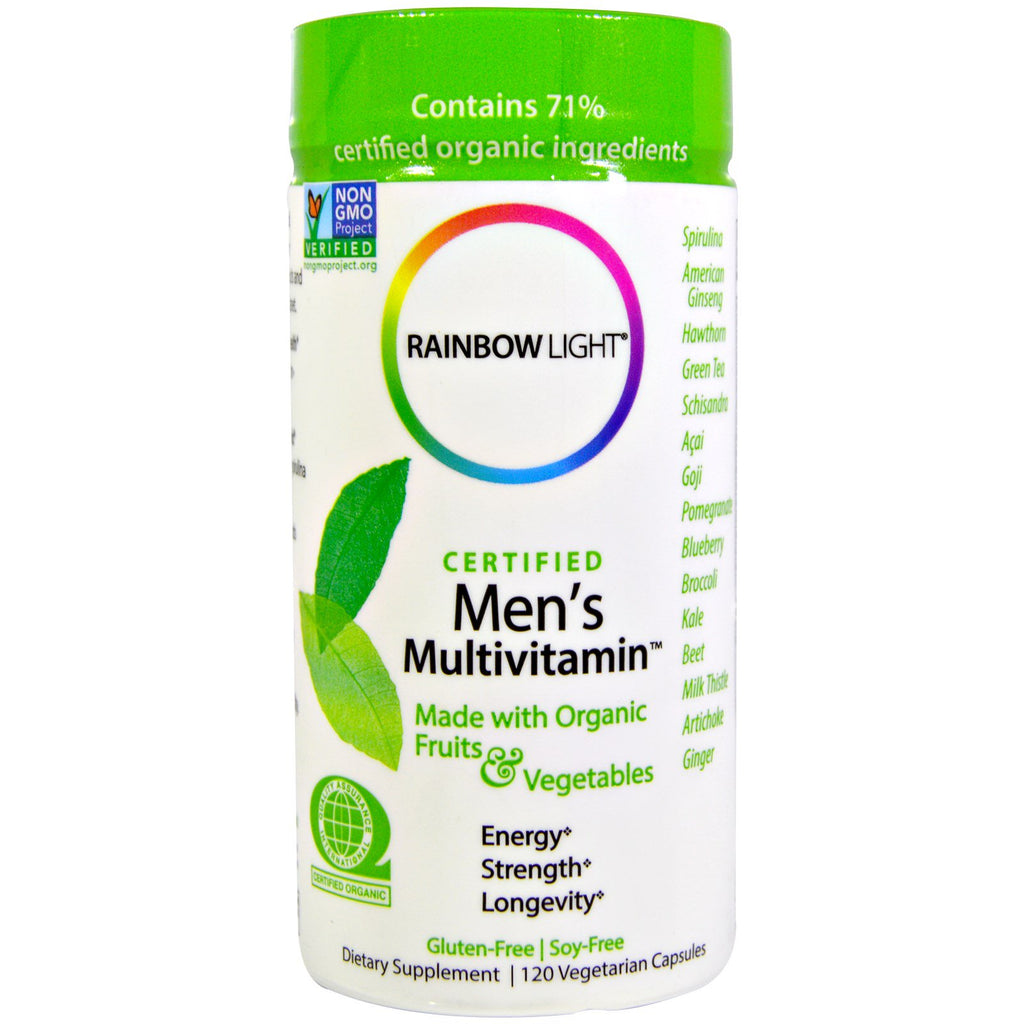 Rainbow Light, sertifisert multivitamin for menn, 120 vegetariske kapsler