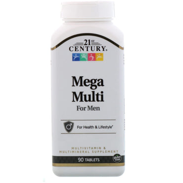 21st Century, Mega Multi, para hombres, multivitamínico y multimineral, 90 comprimidos