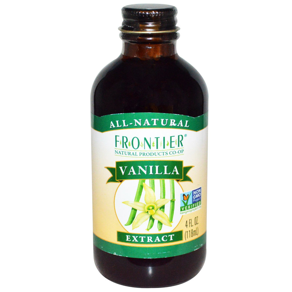 Frontier Natural Products, helt naturligt vaniljextrakt, 4 fl oz (118 ml)