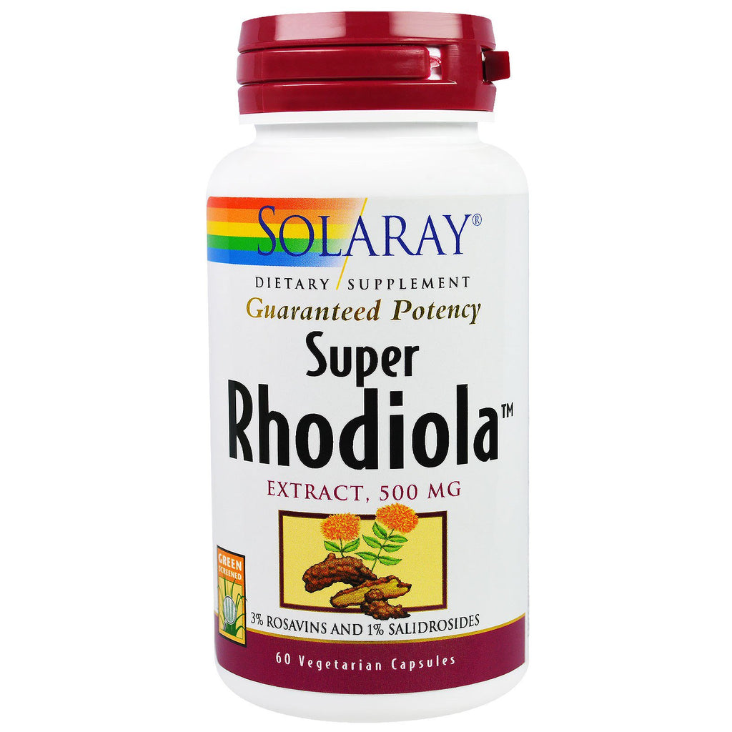 Solaray, Extrato de Super Rhodiola, 500 mg, 60 Cápsulas Vegetais