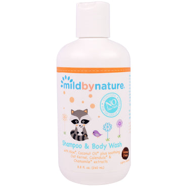 Mild By Nature, pour bébé, shampoing et nettoyant pour le corps, crème de noix de coco, 8,8 fl oz (260 ml)