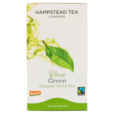 Hampstead Tea, ren grønn, grønn te, 20 poser, 1,41 oz (40 g)