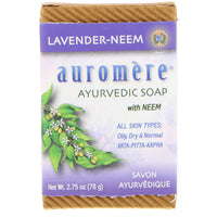 Auromere, Ayurvedic Soap With Neem, Lavender-Neem, 2.75 oz (78 g)