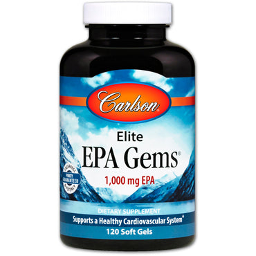 Carlson Labs, Gemas Elite EPA, 1000 mg, 120 cápsulas blandas