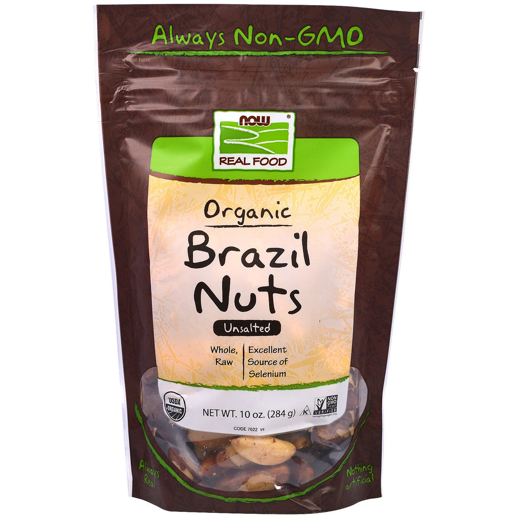 Now Foods, Prawdziwe jedzenie, Orzechy brazylijskie, Niesolone, 10 uncji (284 g)