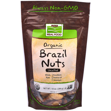 Now Foods, אוכל אמיתי, אגוזי ברזיל, ללא מלח, 10 אונקיות (284 גרם)