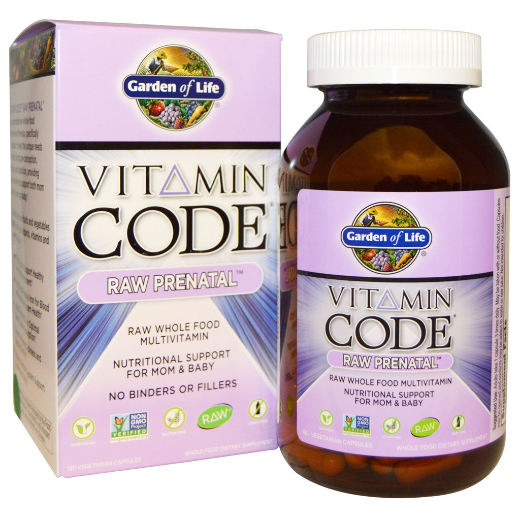 Garden of Life, Vitamin Code, Raw Prenatal, 180 Vegetarian Capsules
