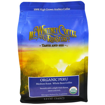 Mt. Whitney Coffee Roasters, Perú, café en grano entero tostado medio, 12 oz (340 g)