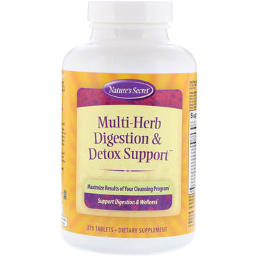 Nature's Secret, support multi-herbes pour la digestion et la détox, 275 comprimés