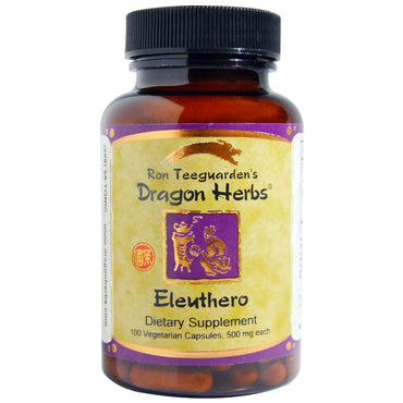 Dragon Herbs, Eleuthero, 500 mg, 100 gélules végétariennes