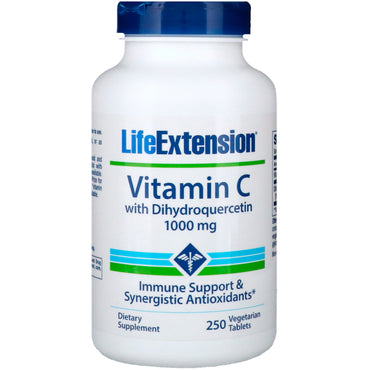 Life Extension, فيتامين ج، مع ثنائي هيدروكيرسيتين، 1000 ملجم، 250 قرص نباتي