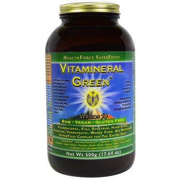 HealthForce Superfoods, Vitamineral Green, Version 5.3, 17.64 oz (500 g)