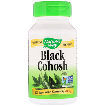 自然の道、黒いコホッシュルート、540 mg、100ベジタリアンカプセル