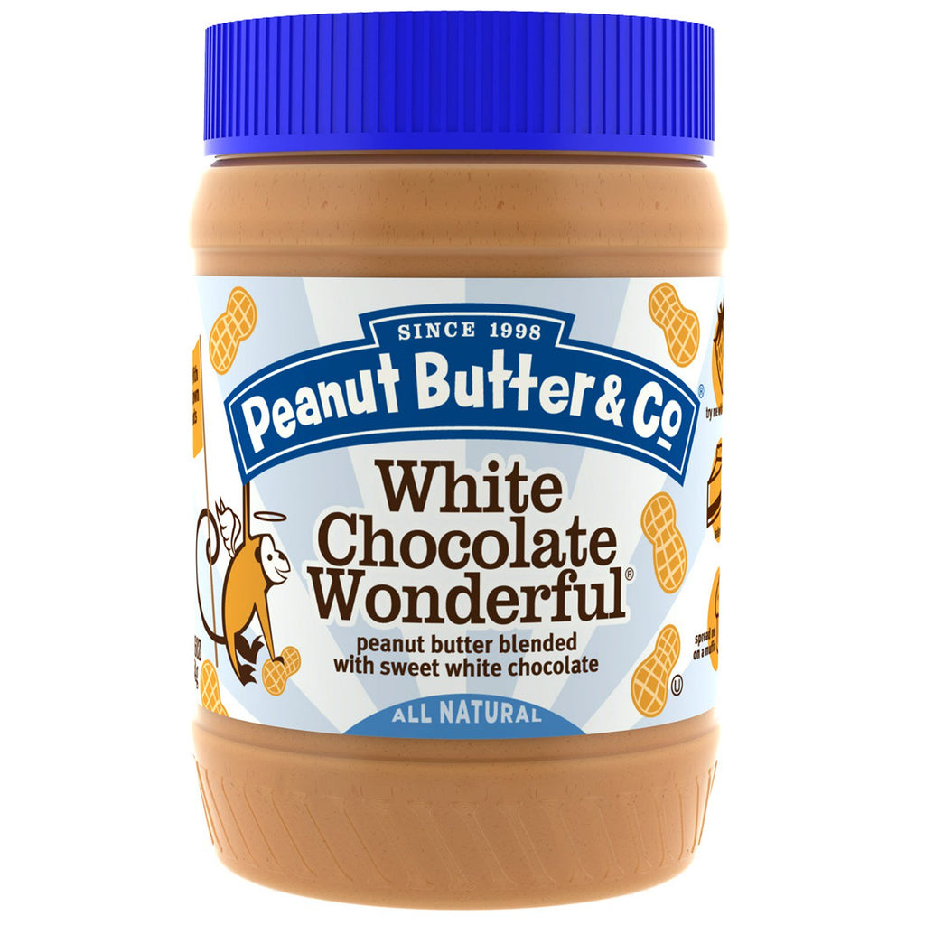 Peanut Butter &amp; Co., White Chocolate Wonderful, Beurre de cacahuète mélangé avec du chocolat blanc sucré, 16 oz (454 g)