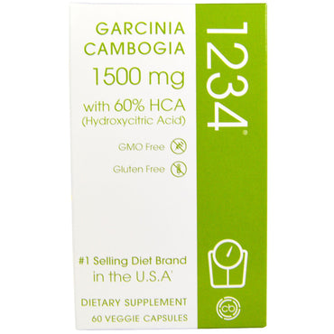 Creative Bioscience, Garcinia Cambogia 1234, 1500 mg, 60 cápsulas vegetales