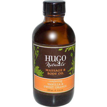 Hugo Naturals, Aceite corporal y para masajes, vainilla y naranja dulce, 4 fl oz (118 ml)