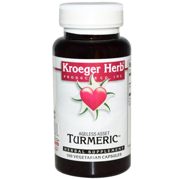 Kroeger Herb Co, Curcuma, 100 gélules végétariennes
