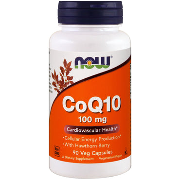 Now Foods, CoQ10, mit Weißdornbeeren, 100 mg, 90 vegetarische Kapseln