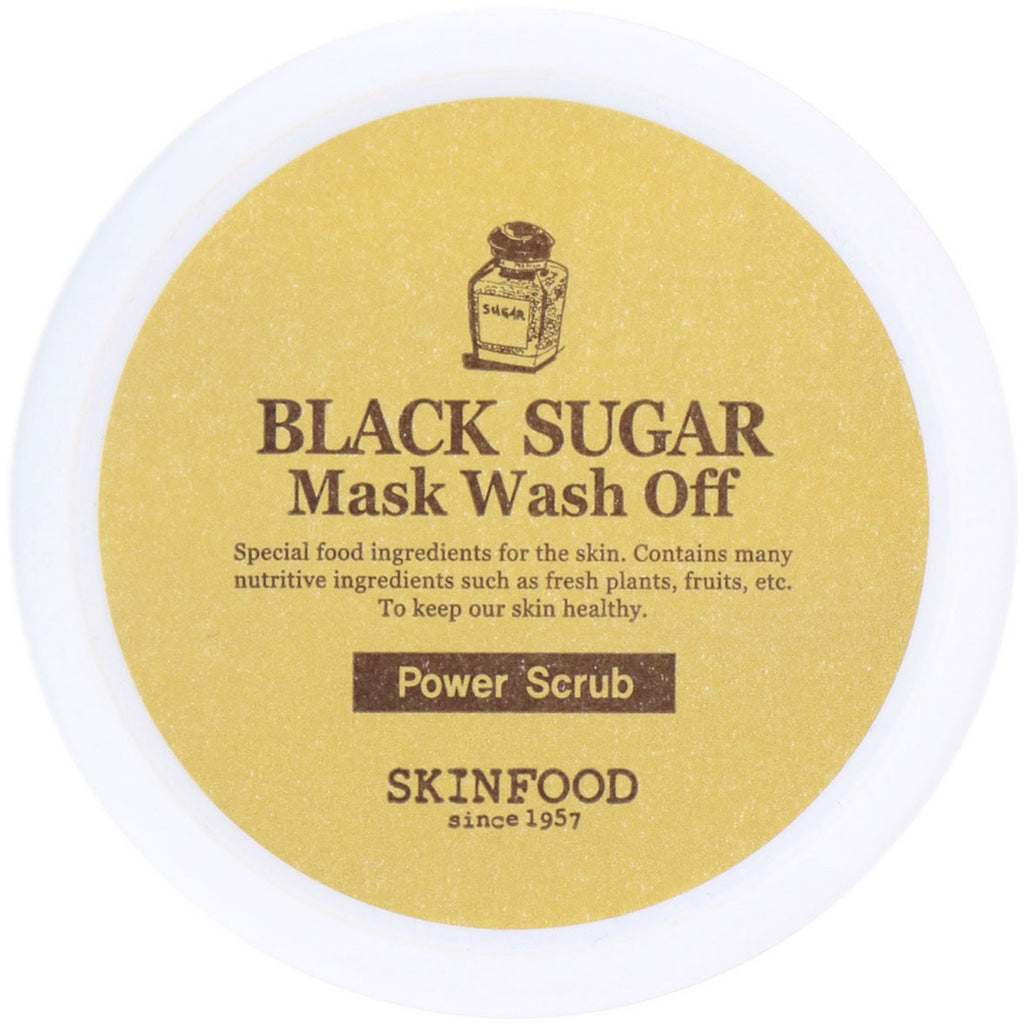 Alimente pentru piele, mască cu zahăr negru pentru spălare, 3,52 oz (100 g)