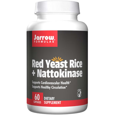 Jarrow Formulas, Levadura de arroz roja + nattokinasa, 60 cápsulas vegetales
