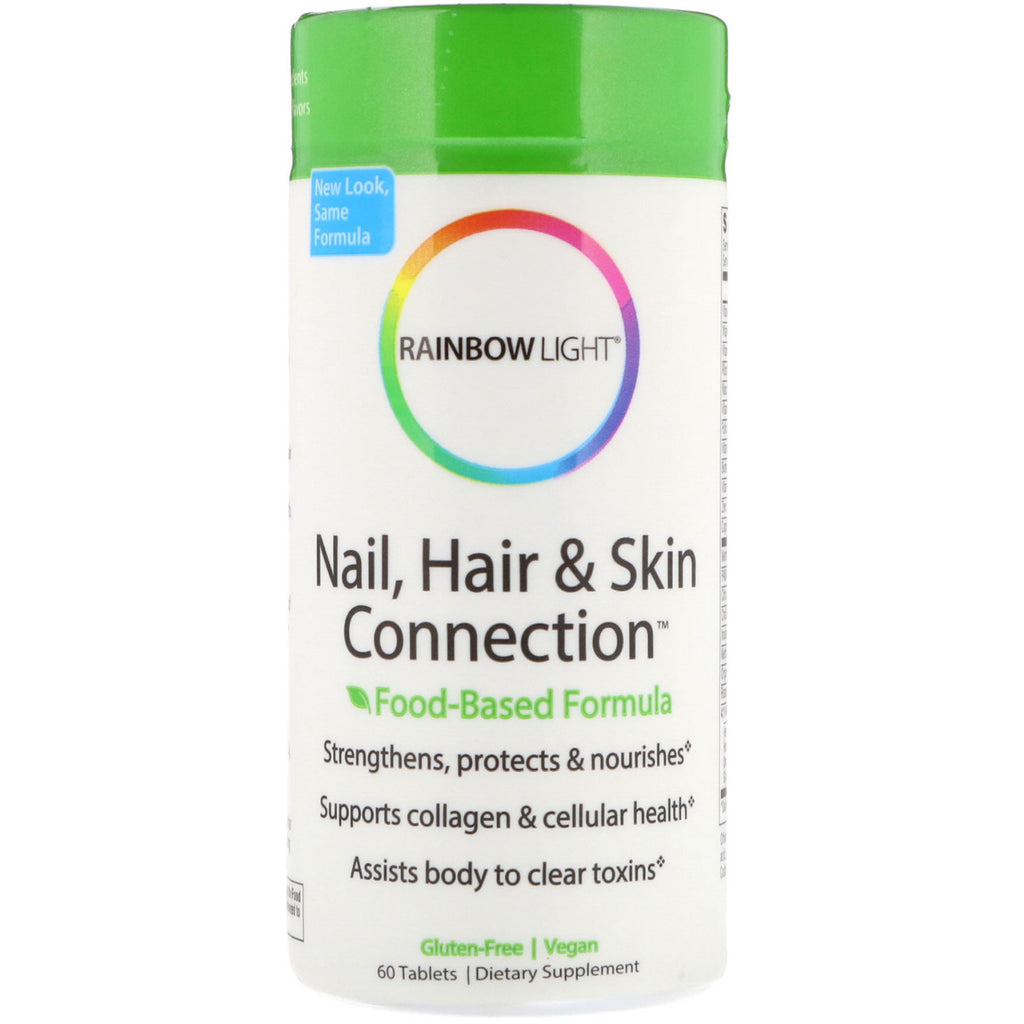 Rainbow Light Nail Hair &amp; Skin Connection Formule à base alimentaire 60 comprimés