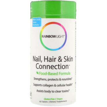 Rainbow Light Nail Hair & Skin Connection fórmula a base de alimentos 60 comprimidos